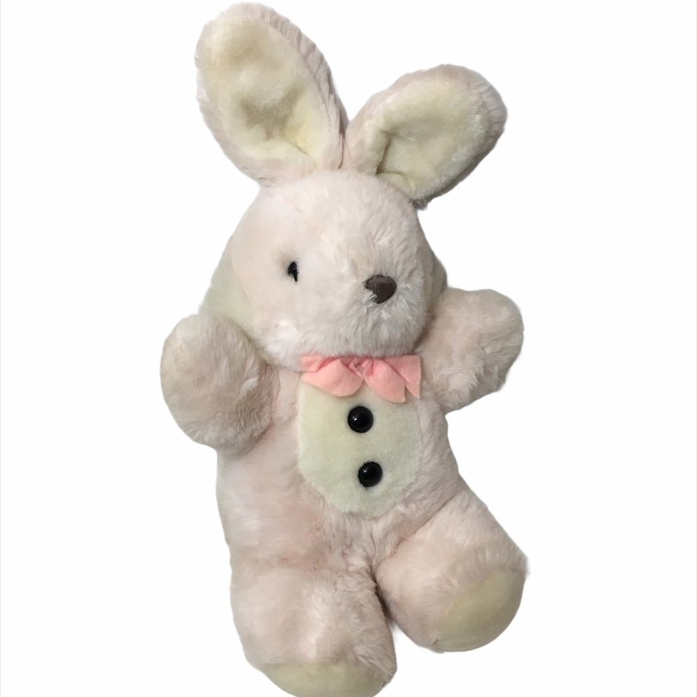 Vintage Bunny Rabbit White Light Pink mix Plush